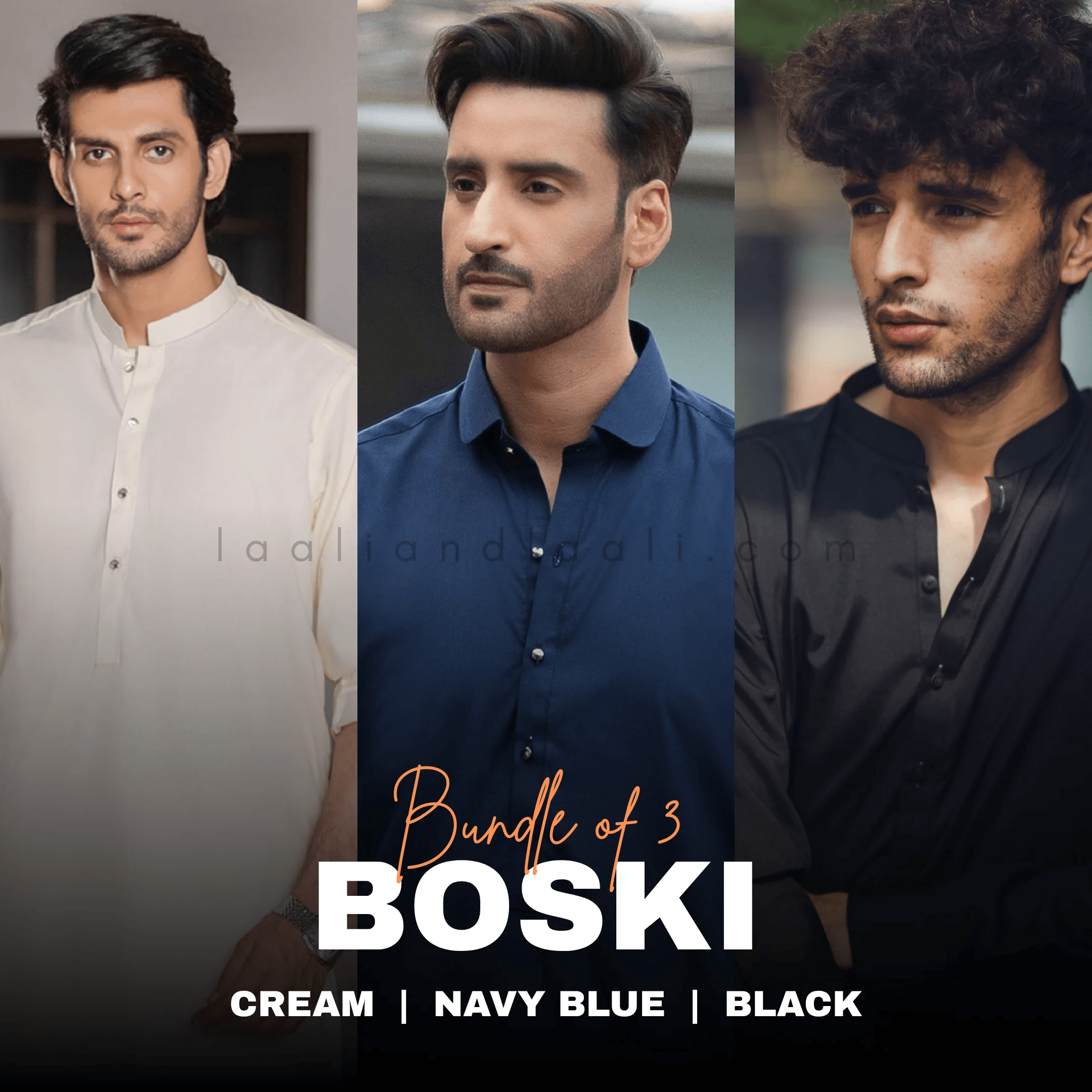 Discounted Boski Suits Bundle – Pack of 3 Premium Wash and Wear Suits for Men