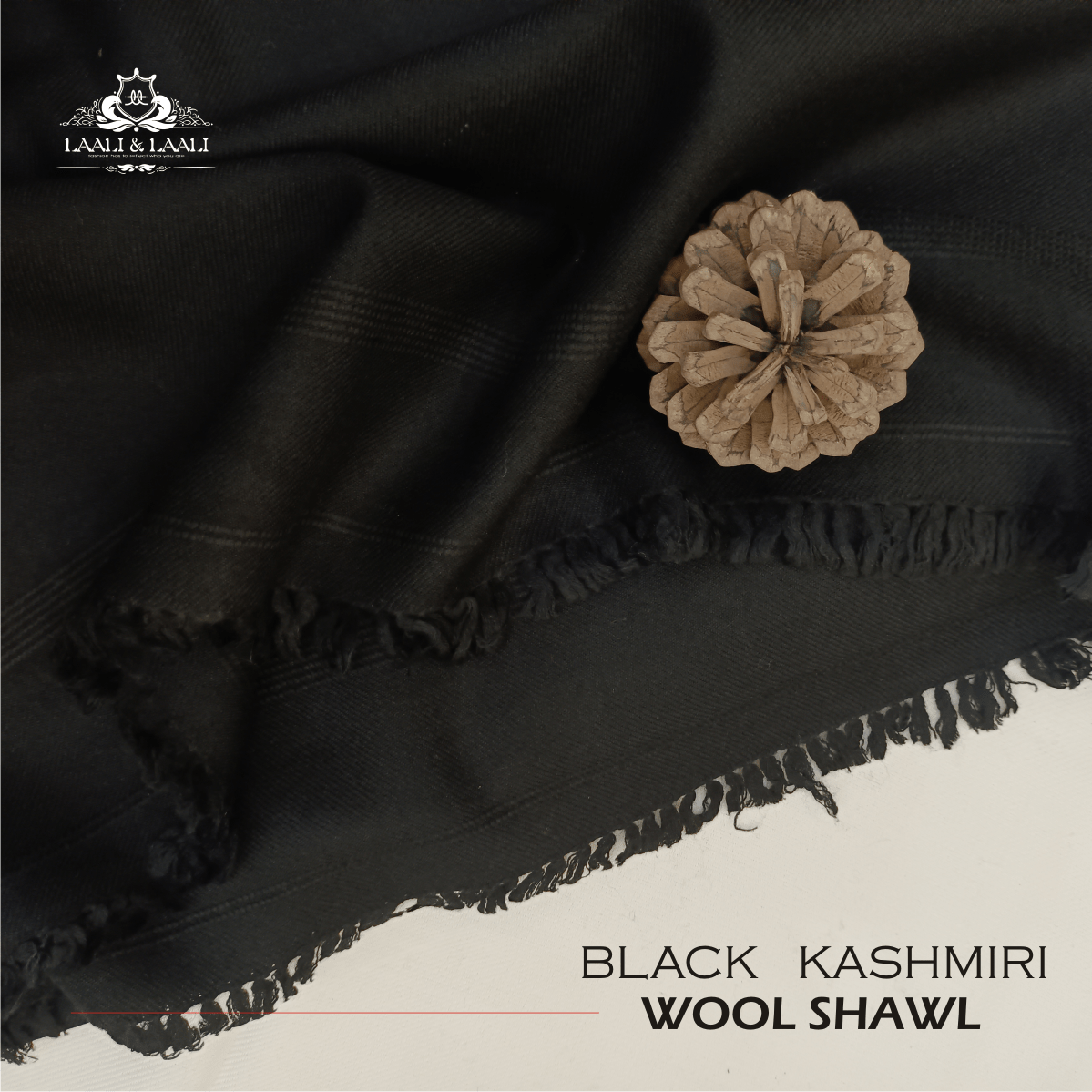 Special Black Kashmiri Shawl - LAALI & LAALI