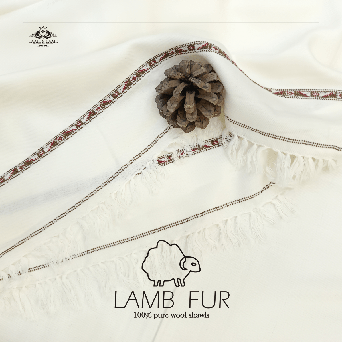 Laali & Laali premium lamb fur wool shawl for men in Pakistan – soft and warm winter wear