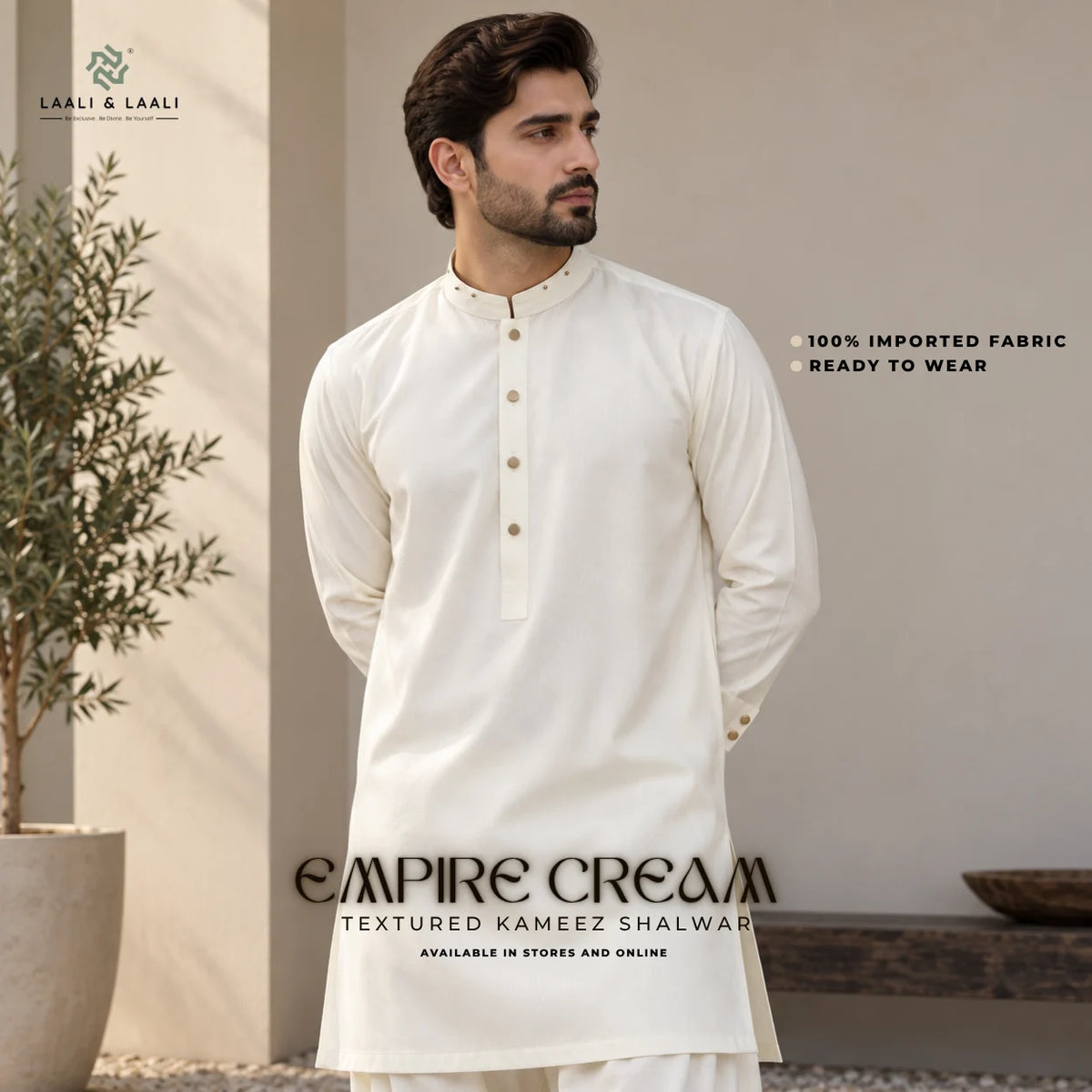 Empire Creem - imported textured Ready to wear Kameez Shalwar
