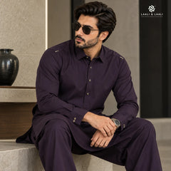 Purple Luxe  - imported textured Ready to wear Kameez Shalwar