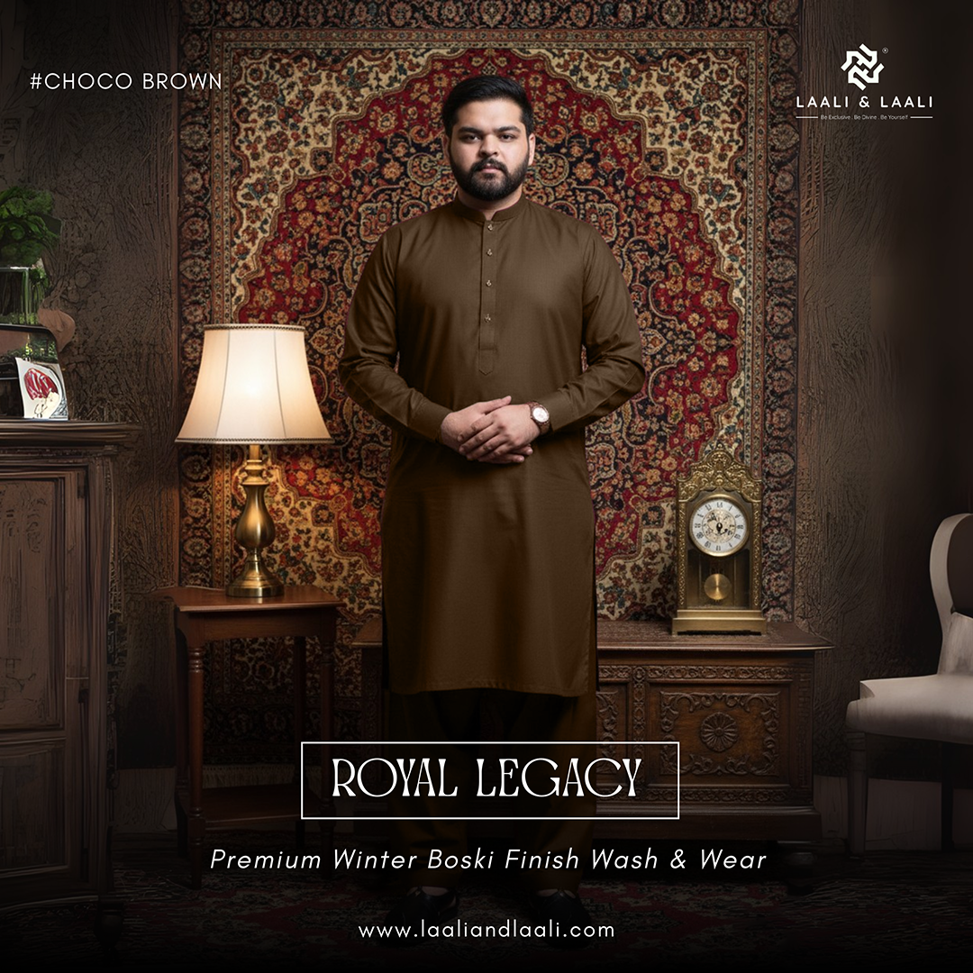 Unstitched Boski wash n wear fabric in elegant winter style