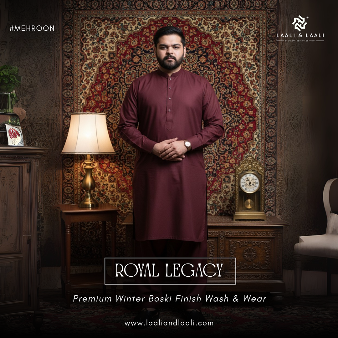 High-quality Boski fabric for men’s shalwar kameez winter collection